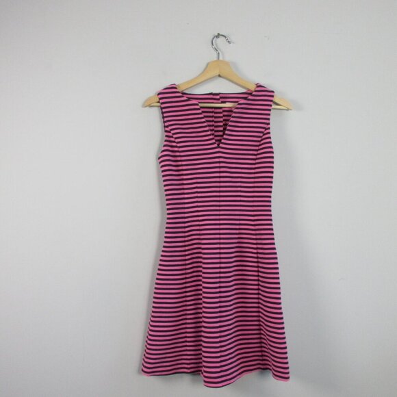 Lilly Pulitzer Brielle Dress Mini XXS Pink Striped Fit & Flare Cotton Blend 438 - Picture 1 of 12